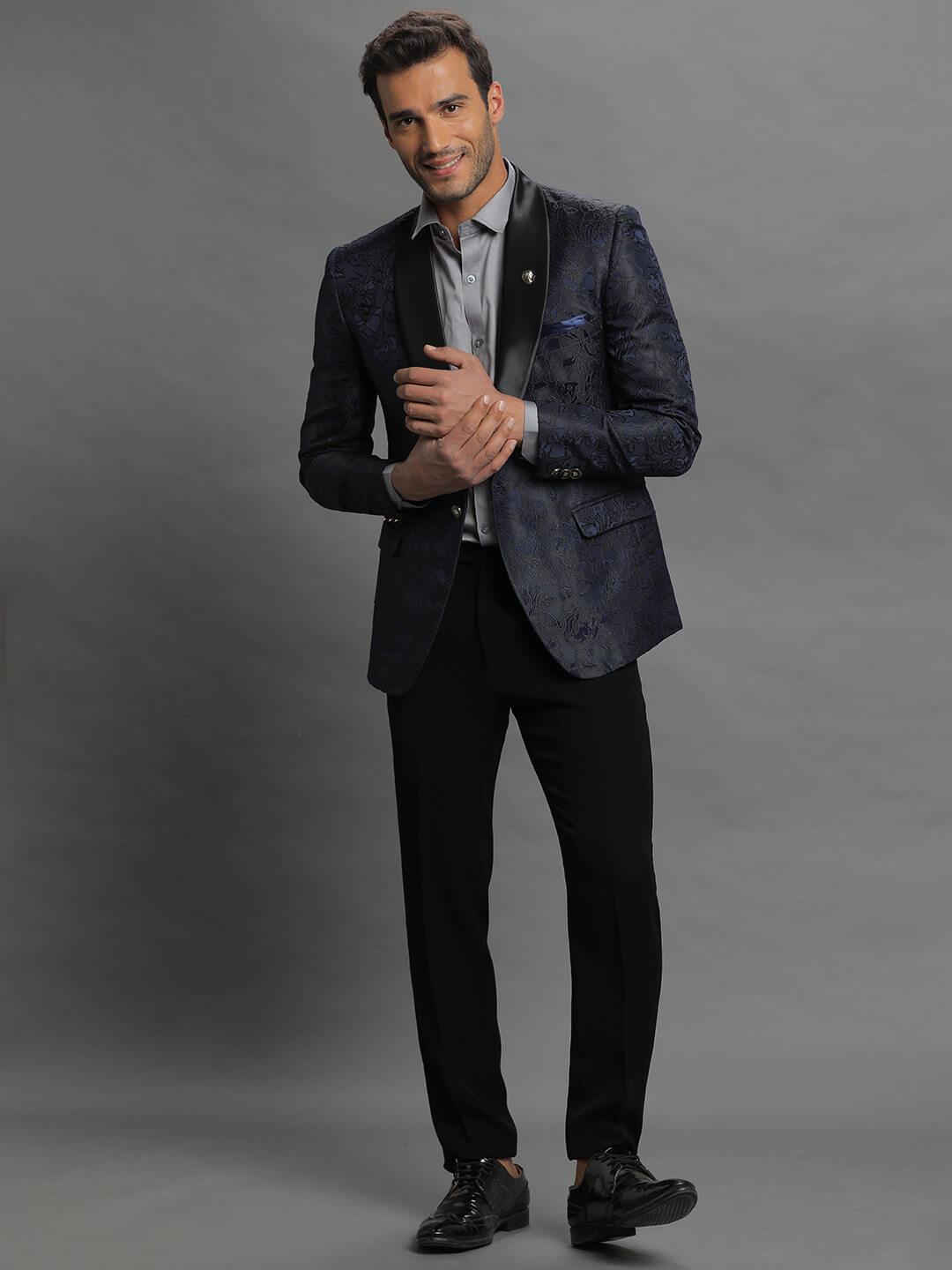 Blue Floral Jaquard Blazer