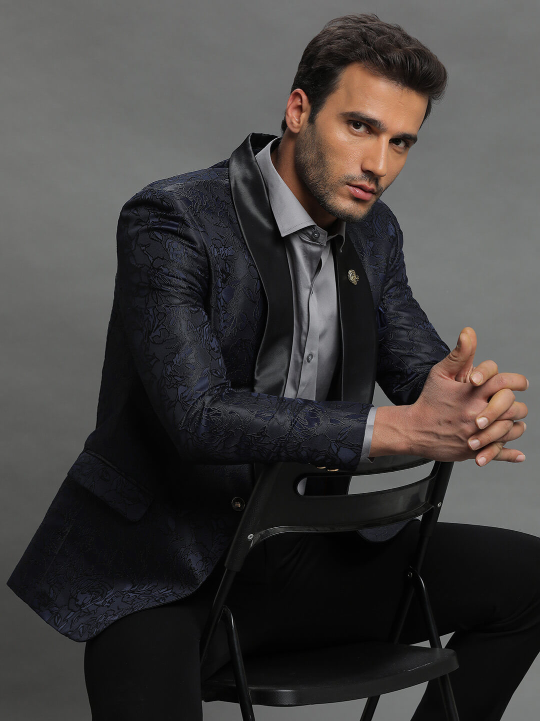 Blue Floral Jaquard Blazer