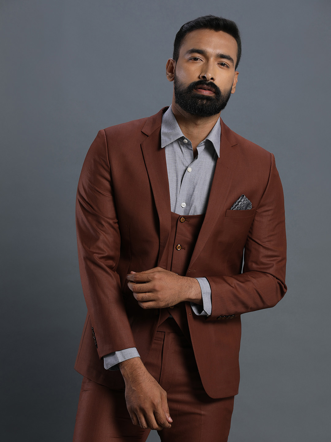 Brown 3 Piece Suit — image 1