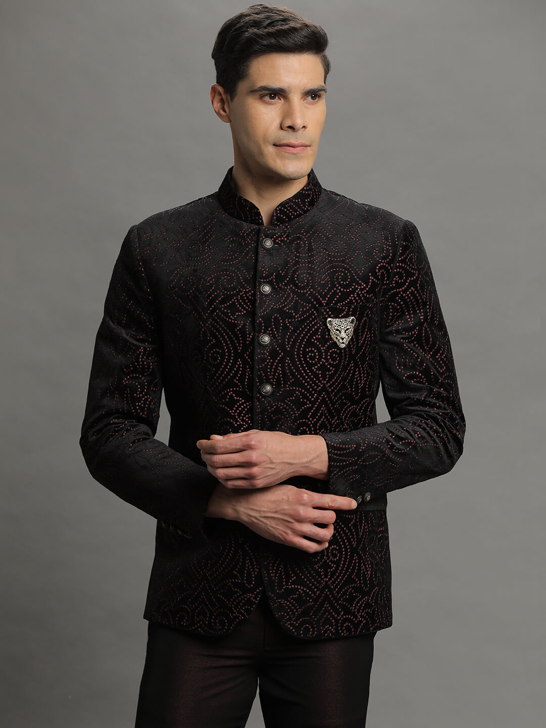 Designer Maroon Bandgala