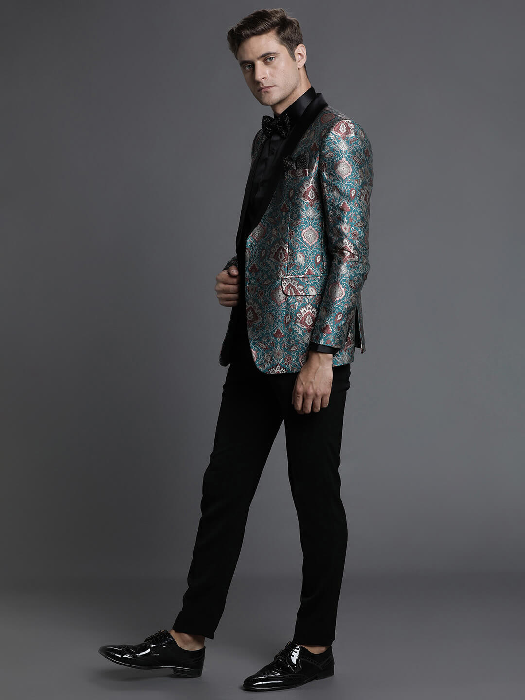 Green Jacquard Print Blazer — image 2