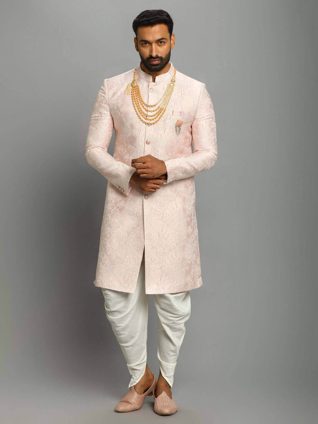 Light Pink Floral IndoWestern