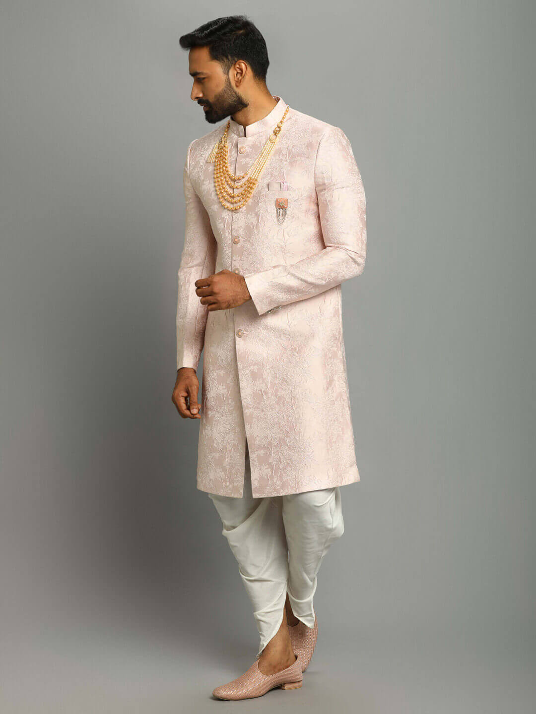 Light Pink Floral IndoWestern — image 1