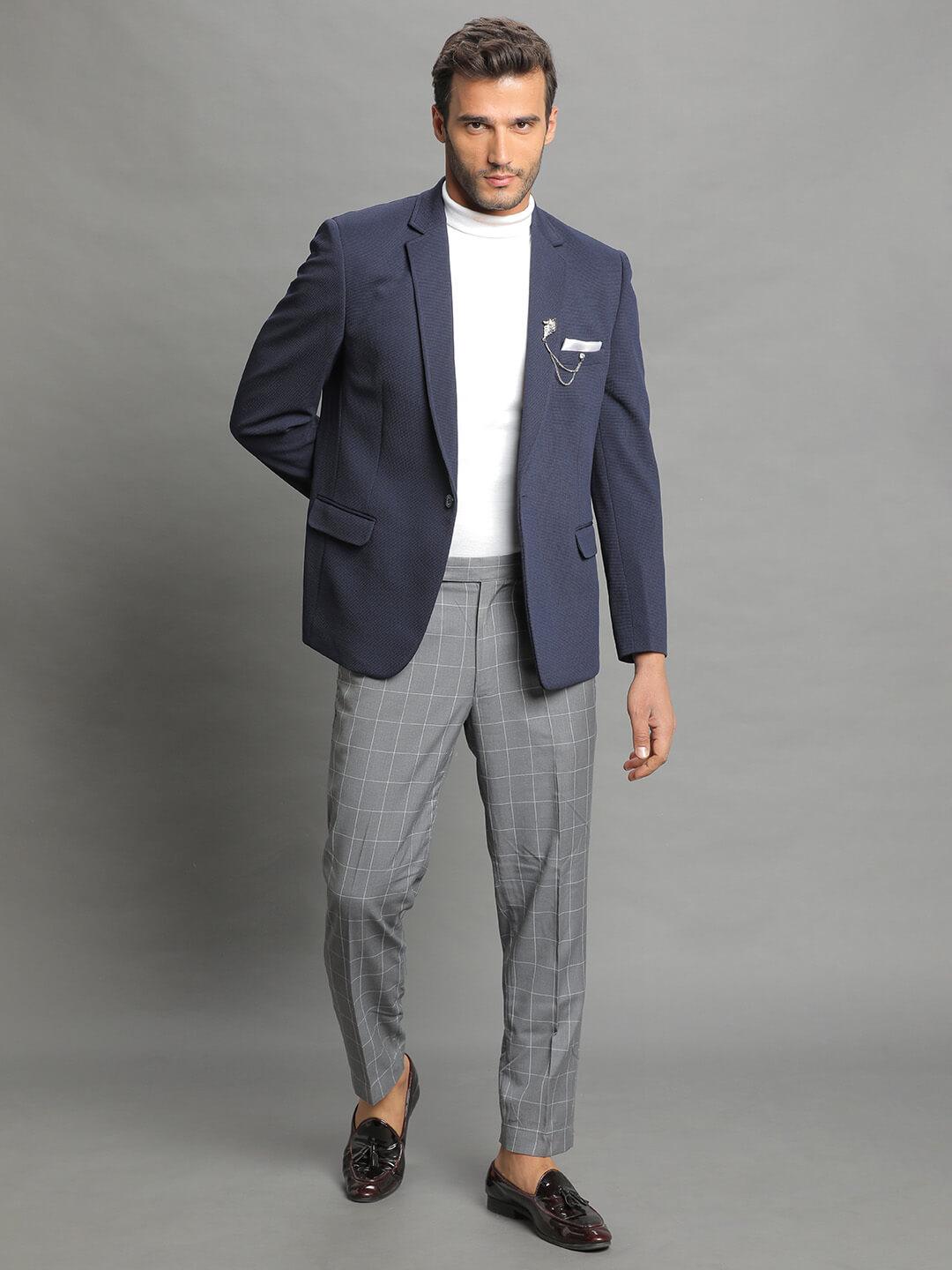 Navy Blue Double Twede Blazer