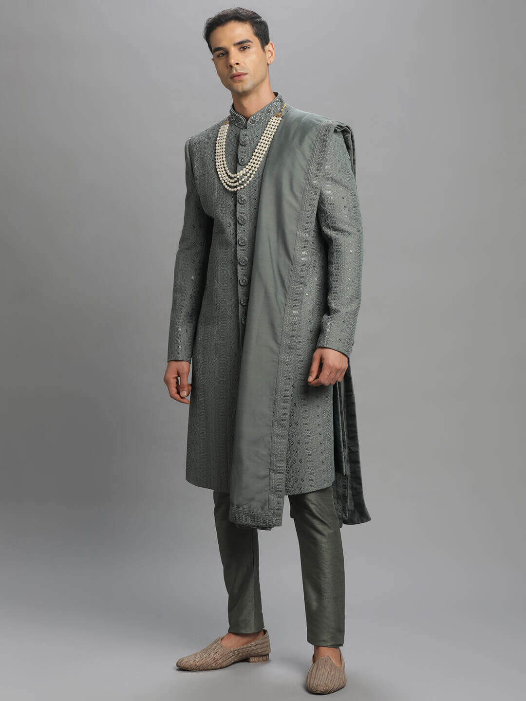 Pastel Green IndoWestern Sherwani — image 3