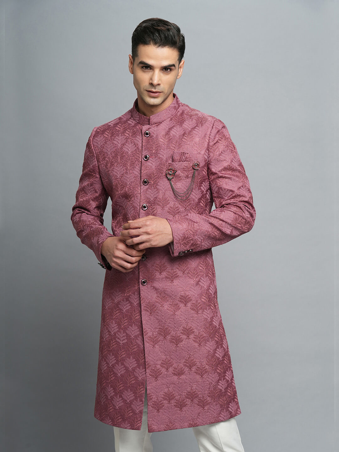 Pink Embroidered Sherwani