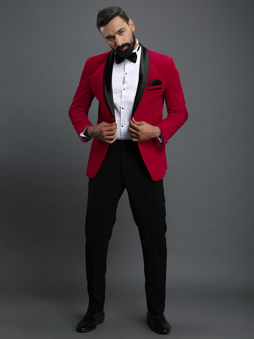 Red Velvet Tuxedo Blazer