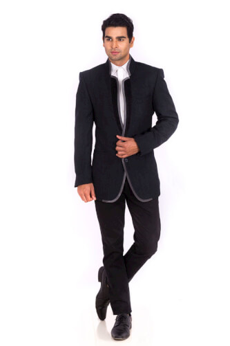 royal black blazers with grey border
