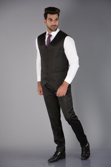 Shiny Black Waistcoat