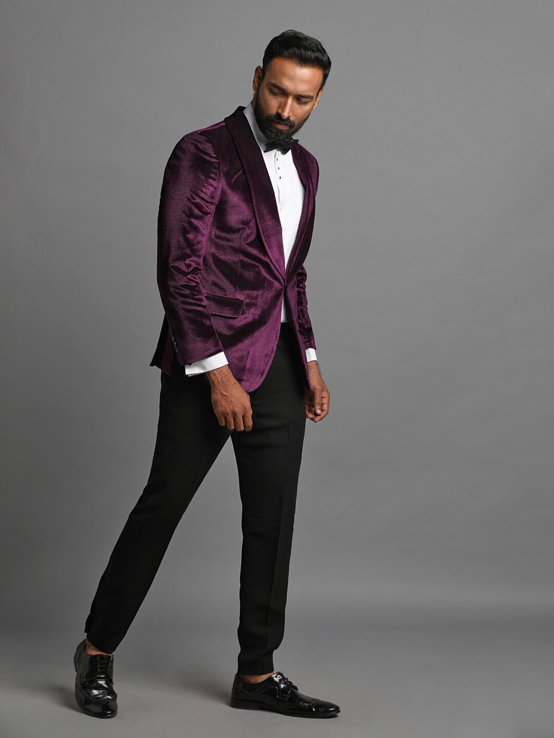 Shiny Lavender Velvet Shawl Lapel Tux — image 3