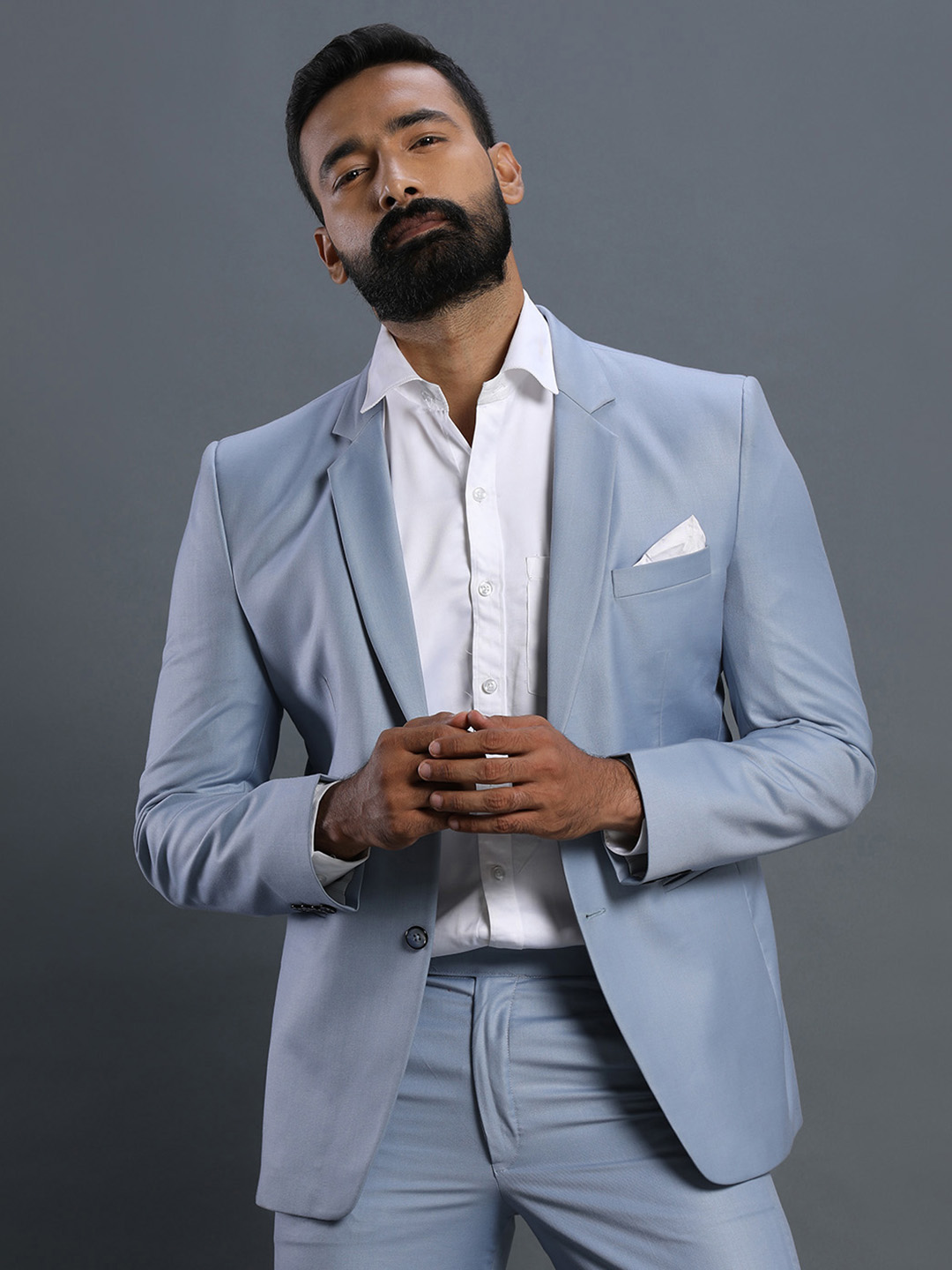 Greenish Sky Blue 3 Piece Suit