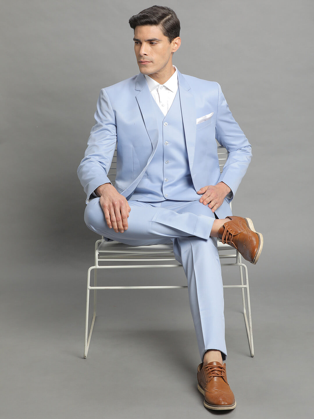 Sky Blue 3 Piece Suit — image 4