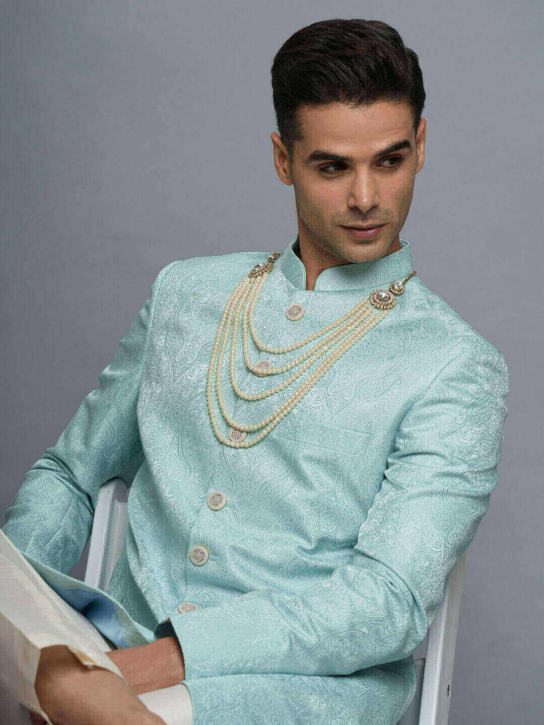 Soothing Blue IndoWestern