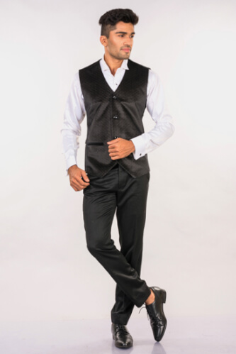 Printed Velvet Waistcoat
